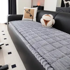 【MeridianHome】 Thick Plush Sofa Cushion Cover Non-Slip Pet-Friendly Multiple  Fits Single to Multi-Person Sofas Soft Protector