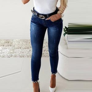 2025 Slim Jeans For Women Butterfly Sticky Flowers Beads Slit Feet Pencil Trousers Sexy Springtop Denim Outfits Bottom Cotton Womenswear Fashion Cotton Pants Gorgeous Fabric Leg