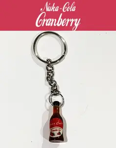 Fallout 76 Nuka Cola Cranberry Bottle Keychain - 1.25in Collectible Gaming Accessory