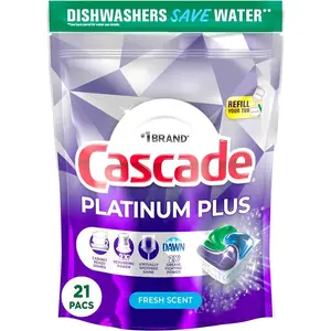 21 Pcs Platinum Plus Dishwasher Pods Fresh Dish Detergent