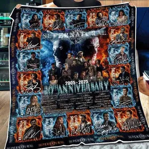 Thick Cozy Fleece Blanket Supernatural 20th Anniversary Thank You For The Memories Gift For Fan