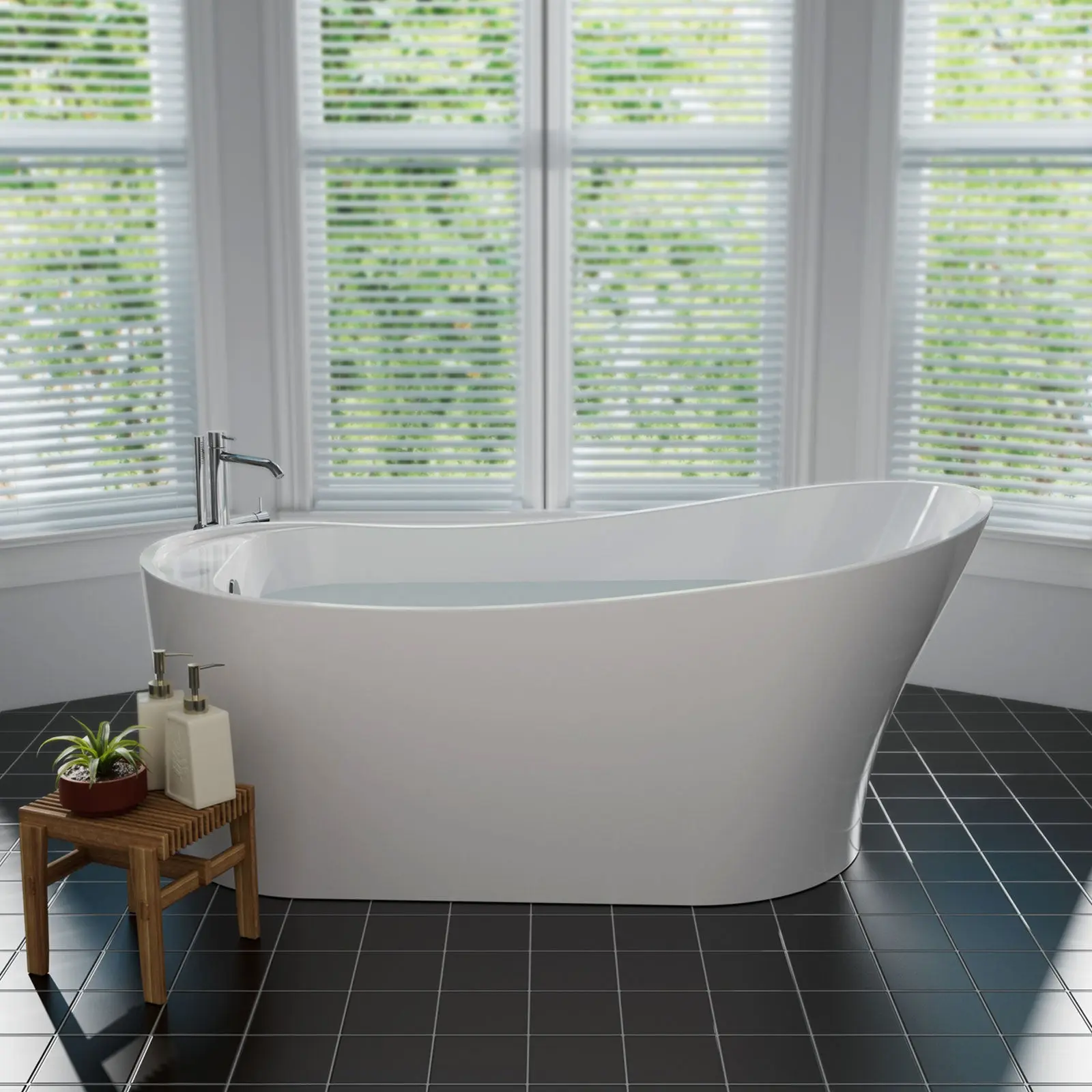 67" Freestanding Soaking Tub with Left Drain