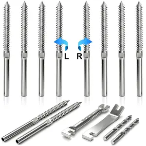100 Pack T316 Stainless  Right&Left Handed Thread Swage Lag Screws for   of 1/8"   Railing Kit,  Railing Hardware, DIY Deck Railings, Wrench Include-DM50