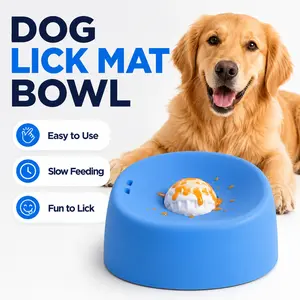 Rolling Ball Pet Feeder Bowl, Slow Lick Enrichment Dish for Dogs, Puppies and Cats