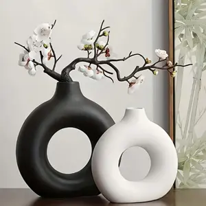 Modern Round Vase, 1 Piece Decorative Vase, Decorative Piece for Living Room and Dining Table Centerpiece Decor, Home Decor, Ornaments, Decorative Flower Vase, Flower Arrangement Vase