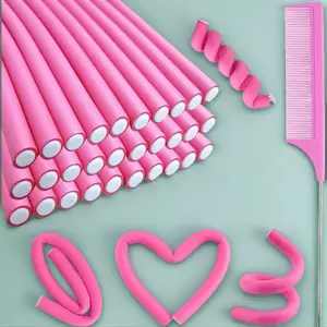 30PCS No Heat Foam Curlers Set - 9.45" Flexi Rods for Gorgeous Curls, Ideal for All Hair Types, Perfect for Short & Long Hair, Easy to Use & Travel Friendly, Create Beautiful Curls Effortlessly!
