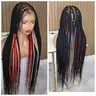 Peek a Boo Fullace Knotless Braided Wig with Multi-Color Highlights for Stylish Looks