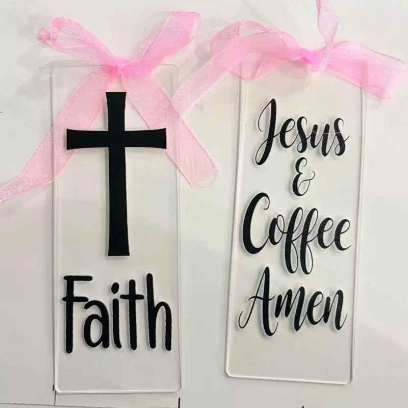 2pcAcrylic Bible Bookmark, Book Accessories, Jesus Coffee Amen, Christian Gift