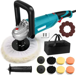 Polisher, Rotary  Buffer Polisher Waxer, 1600W 7-inch/6-inch Variable Speed 1500-3500RPM, Detachable Handle Suitable for Boat, Polishing and Waxing