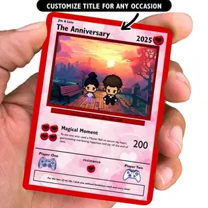 Custom Couple Photo Poke Card - Personalized Anniversary Trading Card Gift - Gift For Him, Her- Valentine's Day -Boyfriend Gifts