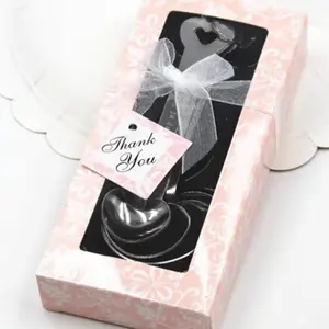 Heart Shaped Measuring Spoons in Elegant Pink Box with Thank You Tag Perfect for Kitchen Gifts