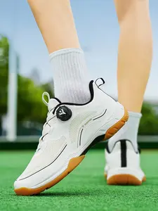 Men's New Anti-Slip Shock-Absorbing Breathable Badminton Shoes, Comfortable Casual Sports Sneakers, Trendy Flat Bottom Design