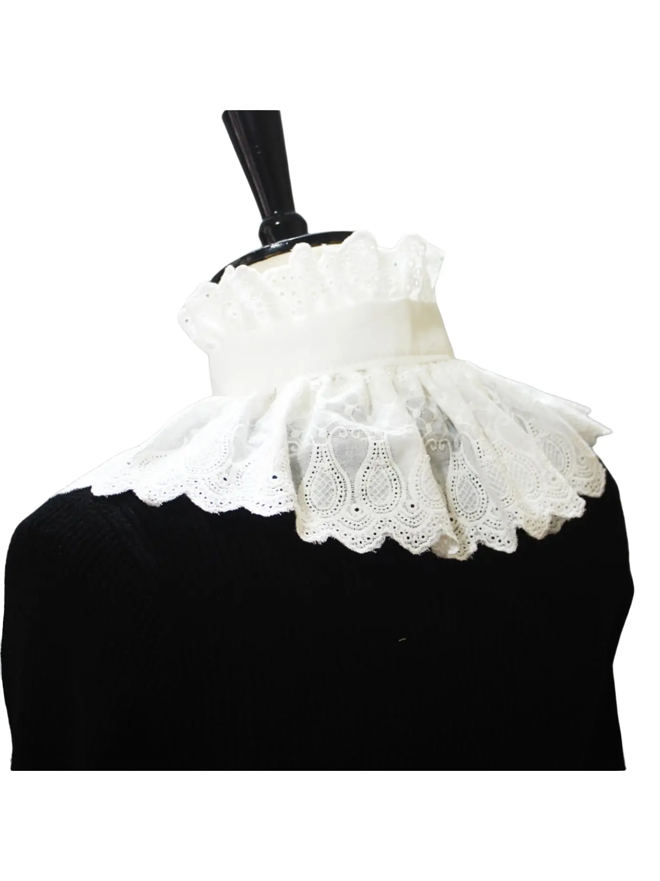 New collar shirt for women in spring, autumn and winter, decorative lace collar, embroidered high collar shawl collar