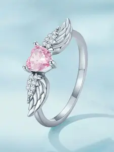 Wing & Heart Design Ring, Fashion Promise Ring for Women, Fashion Rings, Luxury Jewelry for Party, Daily Clothing Decor, Trendy All-match & Exquisite Jewelry for Birthday Gift, Trendy Jewellery Accessories, Elegant Exaggerated Ring