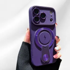 Customized Silicone Smartphone Casing with Magnetic Holder Accessory, Shockproof Full-Coverage Soft Shell for 14-17 in Handheld Devices, Premium Protection Accessory