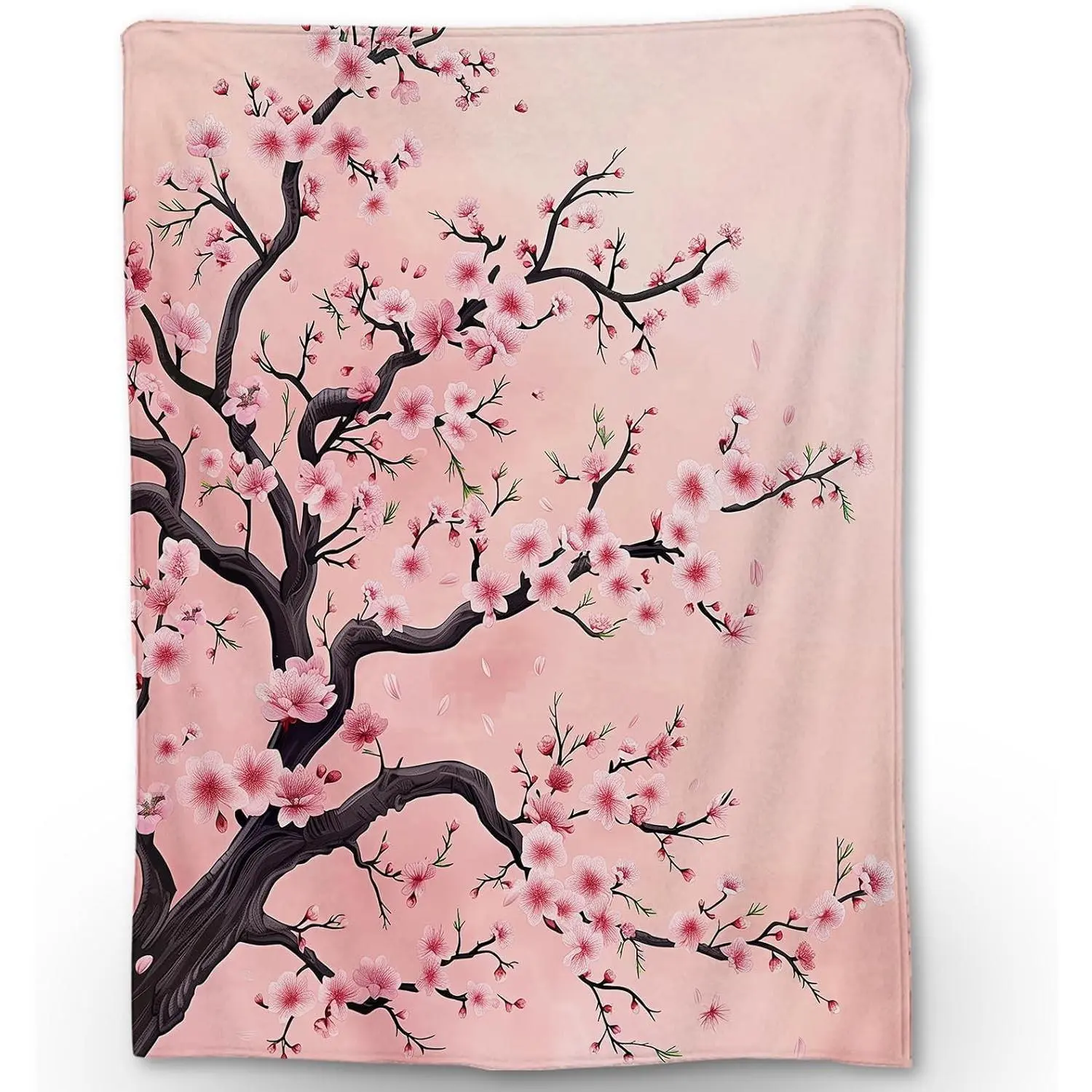 Flannel Blanket | Beautiful Cherry Blossom Blanket - Soft, Cozy, And Lightweight Flannel Throw, Ideal For Couch, Bed, And Travel - Fluffy, Fuzzy Home Decor For Outdoor And Indoor Use | Gift Blanket / All Season