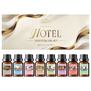 Shonoppy Hotel Essential Oil Set - 8 Bottles Long-Lasting Scent Perfume Diffuser Oil, Usable for Skin Smoothing, Car Aroma Diffuser, Humidifier, Candle Soap DIY, Home Fragrance, Luxury Gift