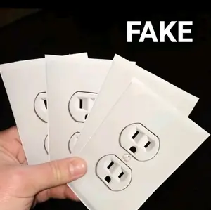 Fake Power Outlet Stickers, 1pcs Of Funny Jokes Power Outlet Decals, Wall Outlet Decals Are Perfect For Office Pranks, Spoof Decorative Stickers 1 per order