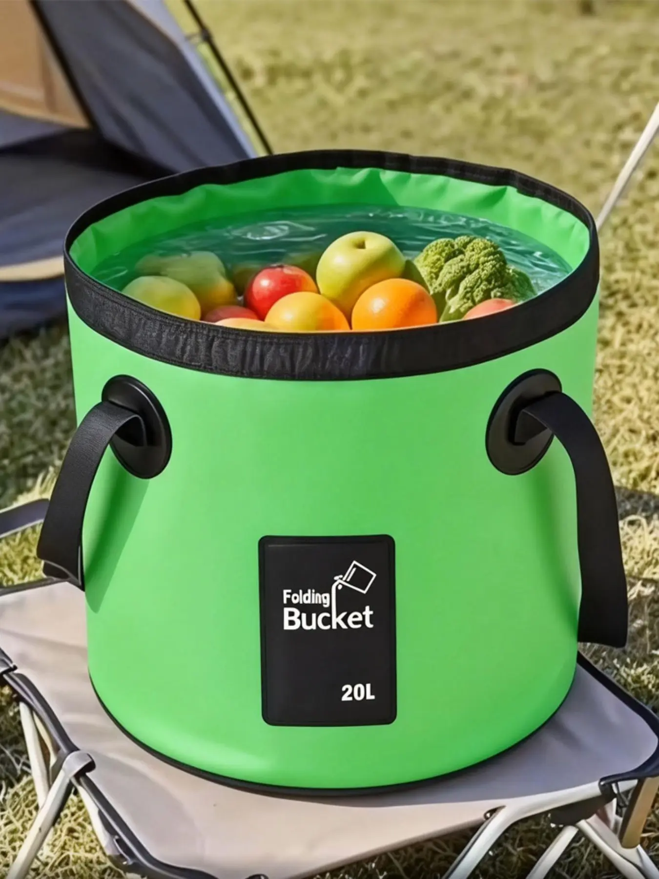 20L Foldable Water Bucket, Portable Storage Container, Collapsible Water Container for Camping, Fishing, Travel, Outdoor Gardening, Car Wash Buckets, One-Piece Molded Design, Road Trip Essentials