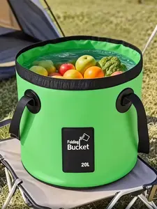 20L Foldable Water Bucket, Portable Storage Container, Collapsible Water Container for Camping, Fishing, Travel, Outdoor Gardening, Car Wash Buckets, One-Piece Molded Design, Road Trip Essentials