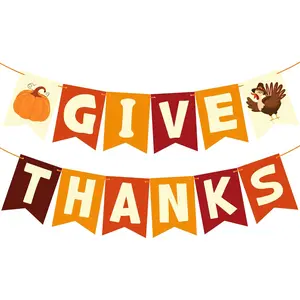 OHOME Thanksgiving Decorations - Thanksgiving Banner | Friendsgiving Party Decorations for Indoor Outdoor outside - Thanksgiving Garland for Front Door | Thanksgiving Backdrop Wreath for Window Wall OHOME