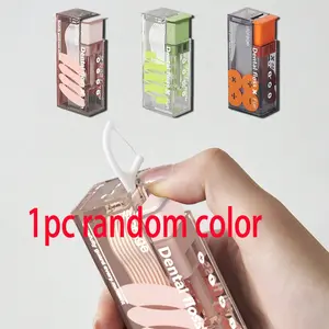 1 automatic pop-up toothpick holder, high-end portable mini toothpick storage box, rectangular toothpick dispenser, suitable for home office desks, dental floss box automatic pop-up home high-end portable portable mini toothpick tube, dental floss storage