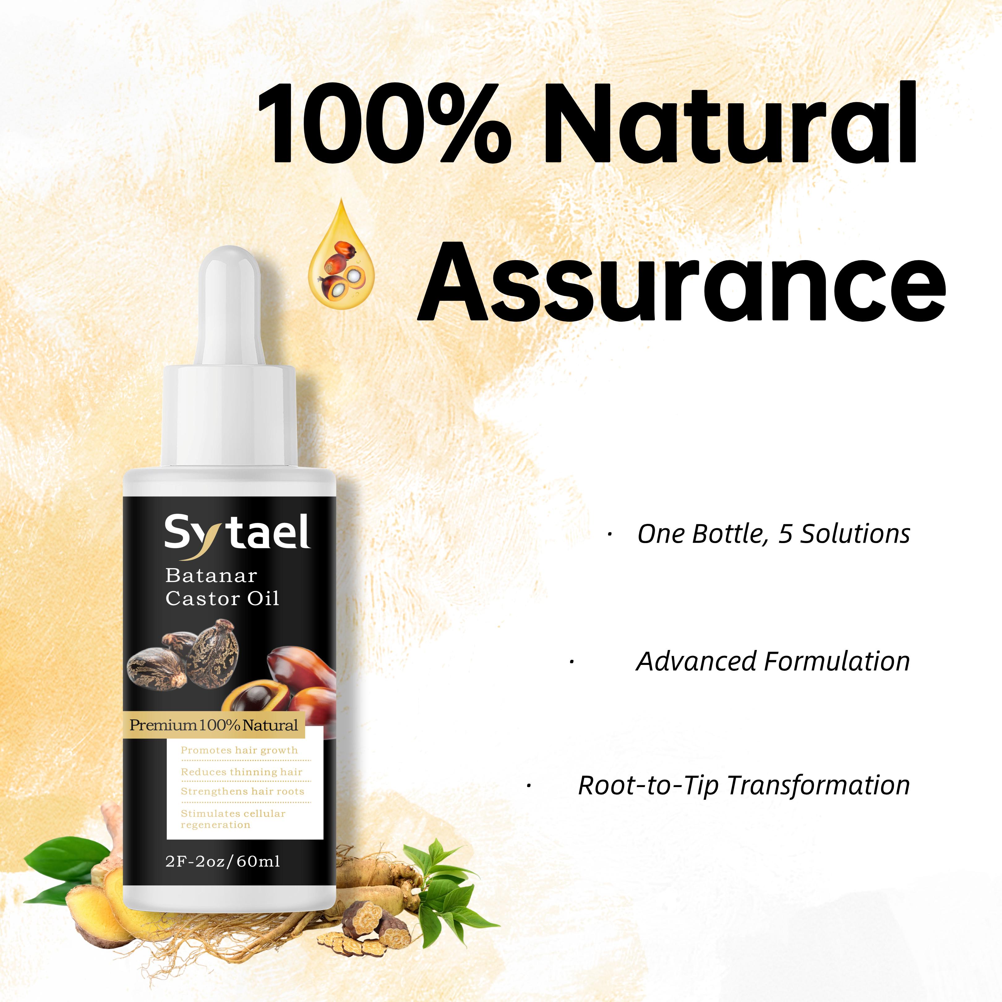 Sytael Batanar Castor Oil is suitable for permed and dyed damaged hair, dry and frizzy hair, dry and itchy scalp, brittle and easily broken hair, naturally curly hair, promoting hair growth, preventing hair loss, repairing and nourishing.