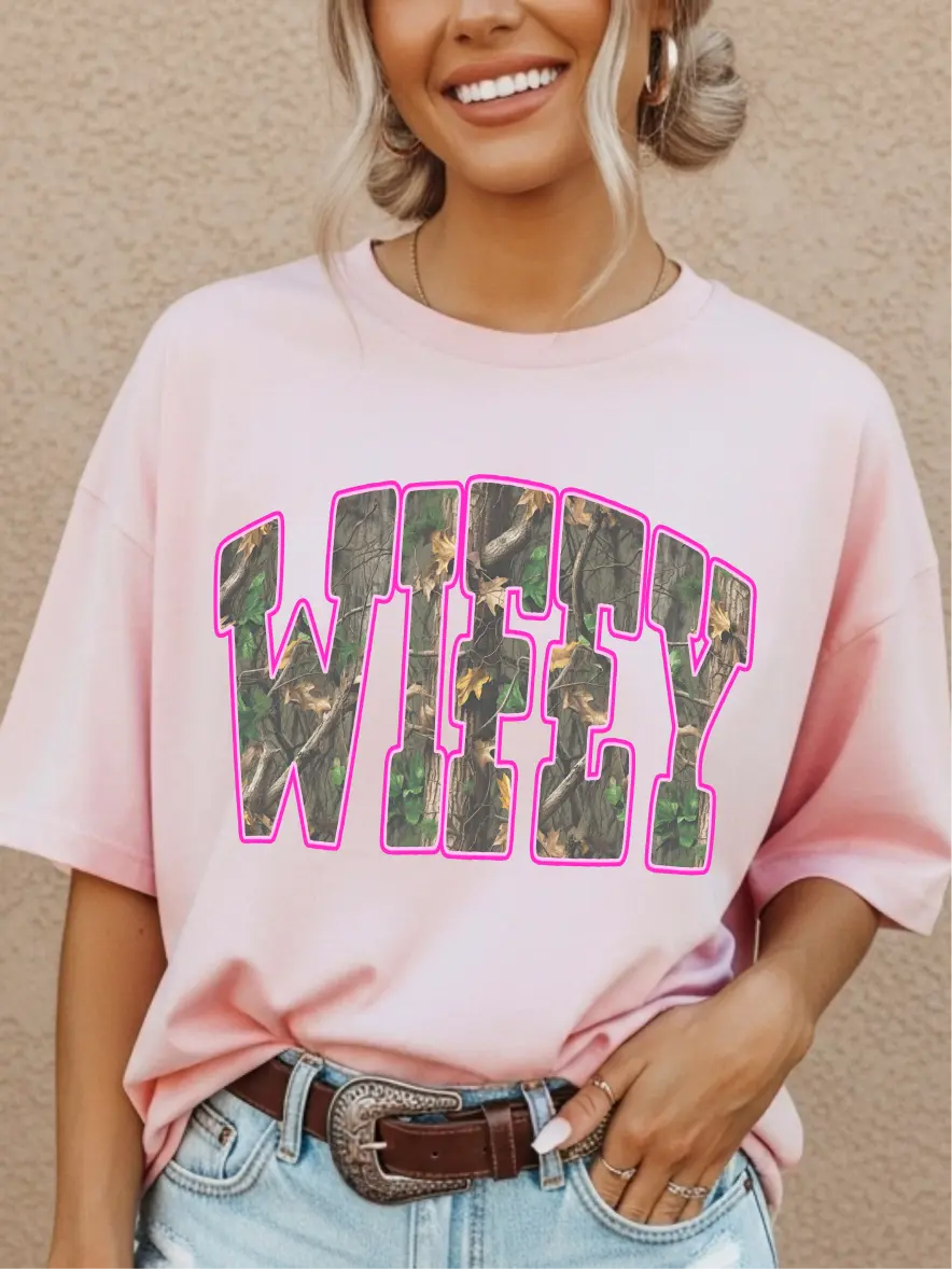 Wifey ~ Unisex Short Sleeve CC Garment Dyed T-Shirt Printed in the USA