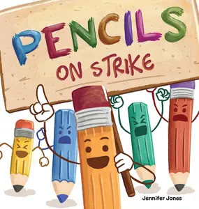 USED-Pencils on Strike: A Funny, Rhyming, Read Aloud Kid's Book For Preschool, Kindergarten, 1st grade, 2nd grade, 3rd grade, 4th grade, or Early Readers by Jones, Jennifer (Hardcover)