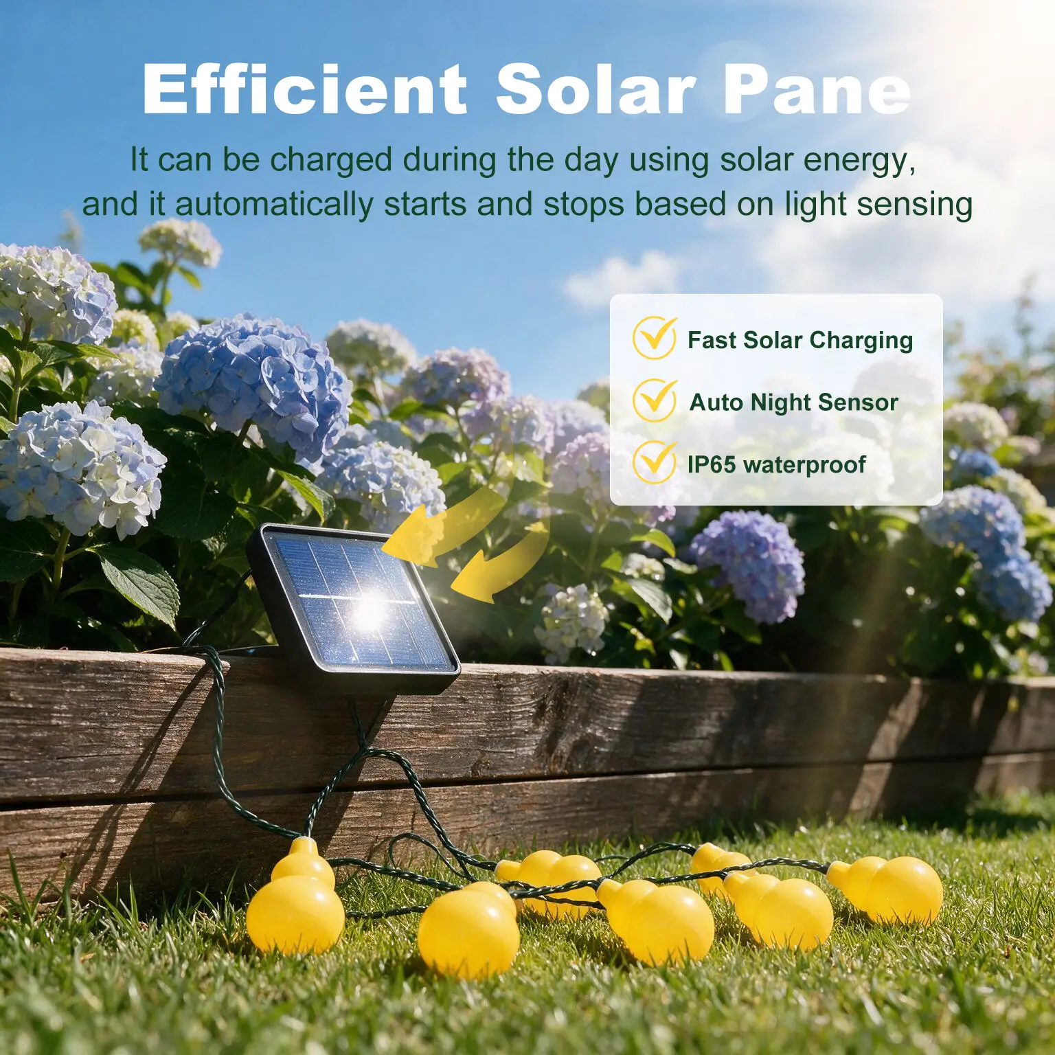 Solar Gourd Lantern String Lights - Warm, Waterproof, Shatterproof Solar-Powered Outdoor Decor for Backyard, Garden, Patio, Solar Panels, Patio Decor
