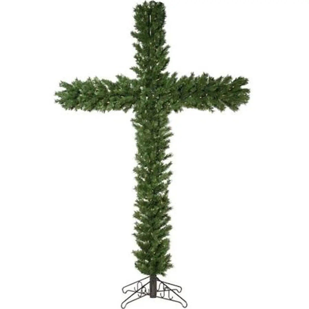212 MAIN 7.5 ft Tall Cross Shape PVC Christmas Tree with 250 Warm White Dura Mini Lights, Party Decoration Supplies, Home & Festive Decor
