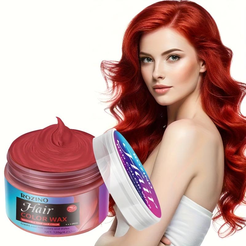 ROZINO Red Hair Dye Styling Wax for Hair Dyeing Styling & Shaping Haircare Product for Creative Hair Effects