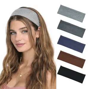5PCS Set for Everyday Style: Solid Color Elastic Headbands, Sporty Casual Hair Accessories for Women & Girls, Suitable for Sports, Party and Daily Wear