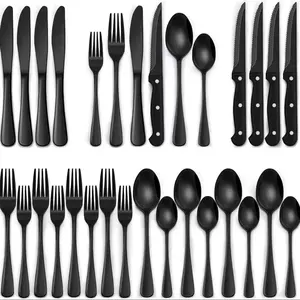 30pcs Stainless Steel Knife Fork Spoon Set, for 6-8 People, Polished Finish, High Quality Cutlery, Cutlery Utensil Sets, Non-BPA Free, Durable Dining Utensils, Tableware Kit, Dinnerware Service Set
