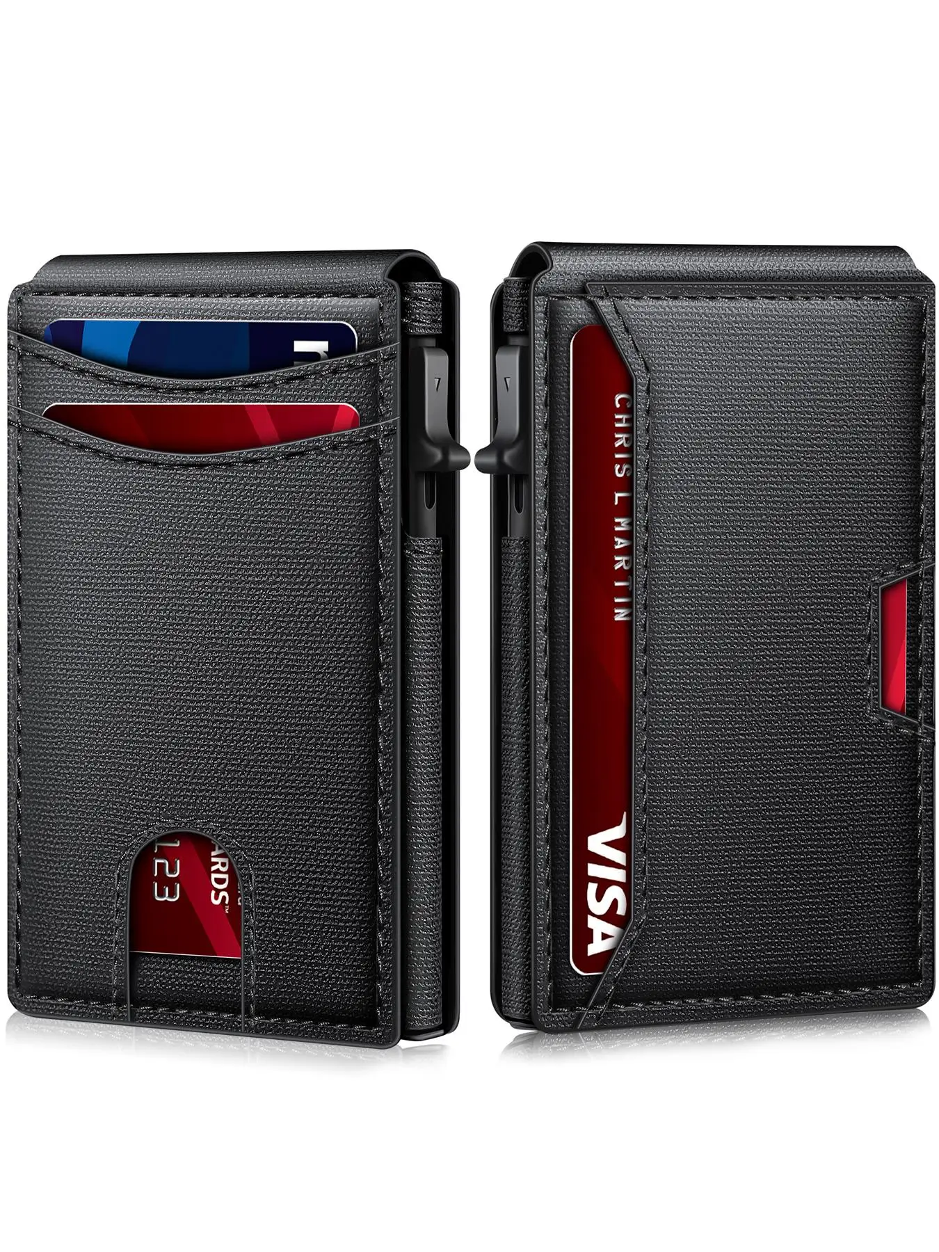 Summer 2024 Men's Rfid Blocking Card Holder, Business Style Plain Color Multi-card Slot Metal Card Holder, Anti-theft Credit Card Case for Men for Da