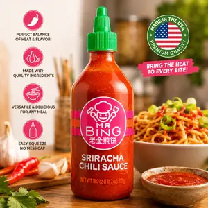 Mr. Bing Sriracha Chili Sauce (18oz, 1 Count) - Made with Thai Chilis from Family-Owned Farms, Spicy Bold Flavor for Sauces, Dips, Marinades