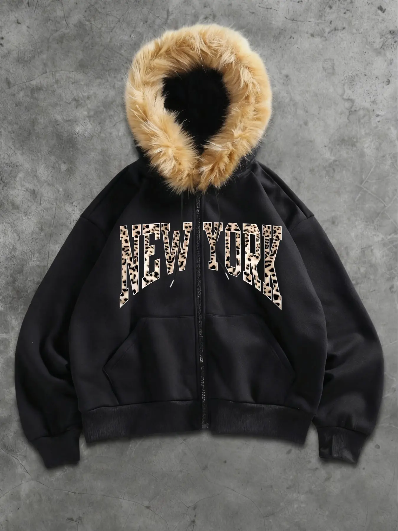 fur zip up hoodie y2k - TikTok Shop