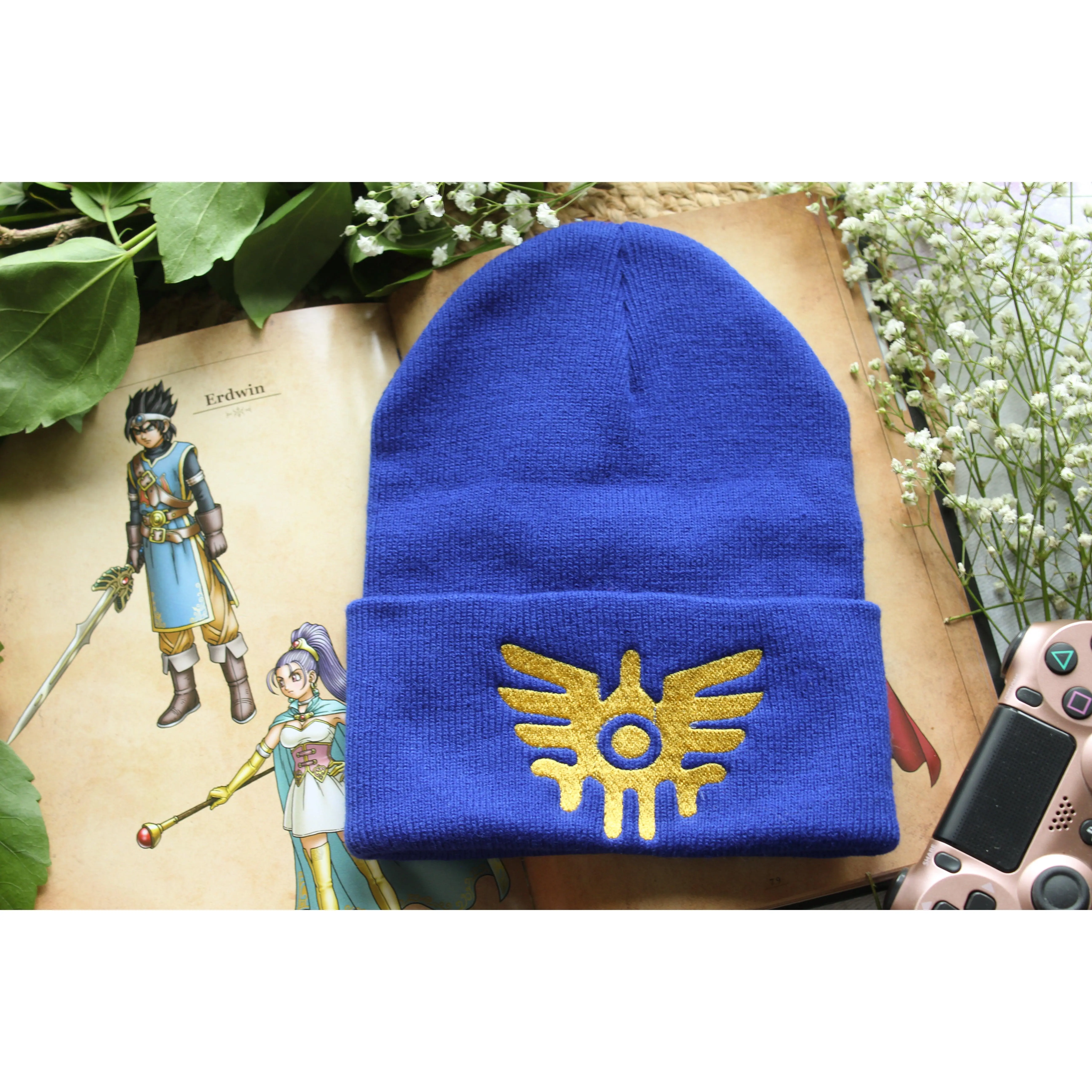 Embroidered Dragon Quest Erdrick Loto Roto Beanie | Embroidered | Knit Hat | One Size Fits Most