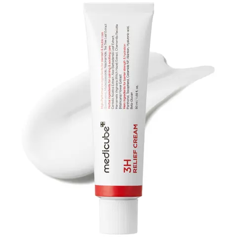 [medicube] 3H Relief Cream | Daily Soothing Moisturizer for Troubled & Delicate Skin, Hydrating, Cooling, Barrier Support Care | Centella Asiatica, Tea Tree Extract, Aloe, Hyaluronic acid | Korean Skincare, K-Beauty