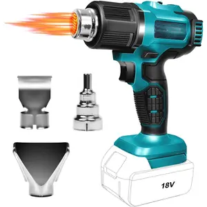 Cordless Heat , Hot Air  Compatible for Makita 18V Volt LXT , 3 Nozzle, 2-Temp Setting Max 932?F(500?C) Heat  for Crafts, Shrink Tubing,  & Decorating(No )