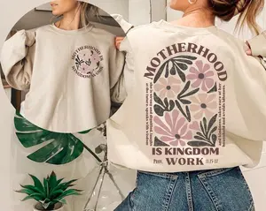 Motherhood Is Kingdom Work Sweatshirt, Mother's Day Shirt, Christian Mom Shirt, Mother Gift, Retro Christian Mom Shirt