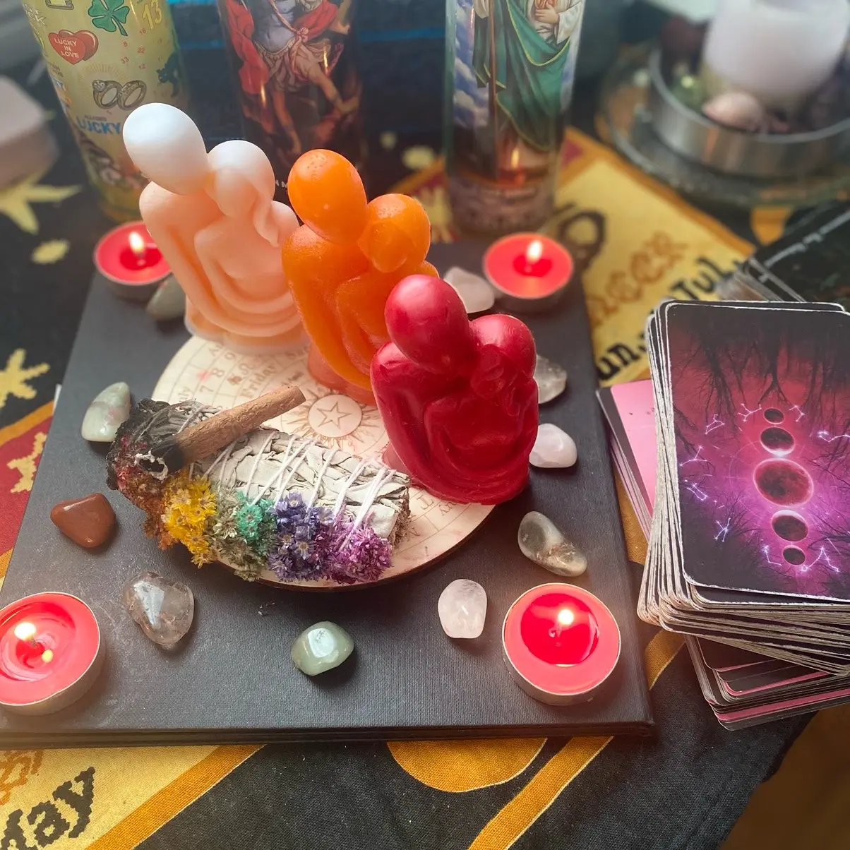 Set of 3 Eternal love candle spiritual manifestation spells reunion psychic fyp for you page Crystals Decor