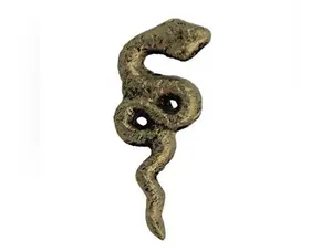 Antique Gold Cast Iron Gothic Snake Drawer Knobs