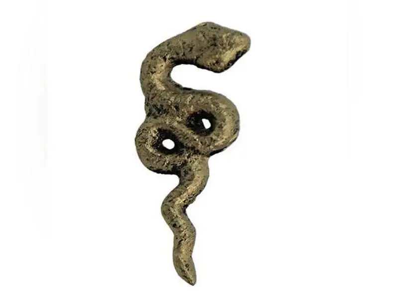 Antique Gold Cast Iron Gothic Snake Drawer Knobs