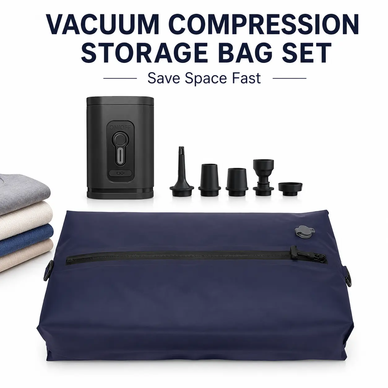 14L TPU Vacuum Compression Bag with Rechargeable Mini Pump, Reusable Airtight Travel Storage Bag for Clothes, Luggage, Closet and Camping, Space-Saving Packing Organizer