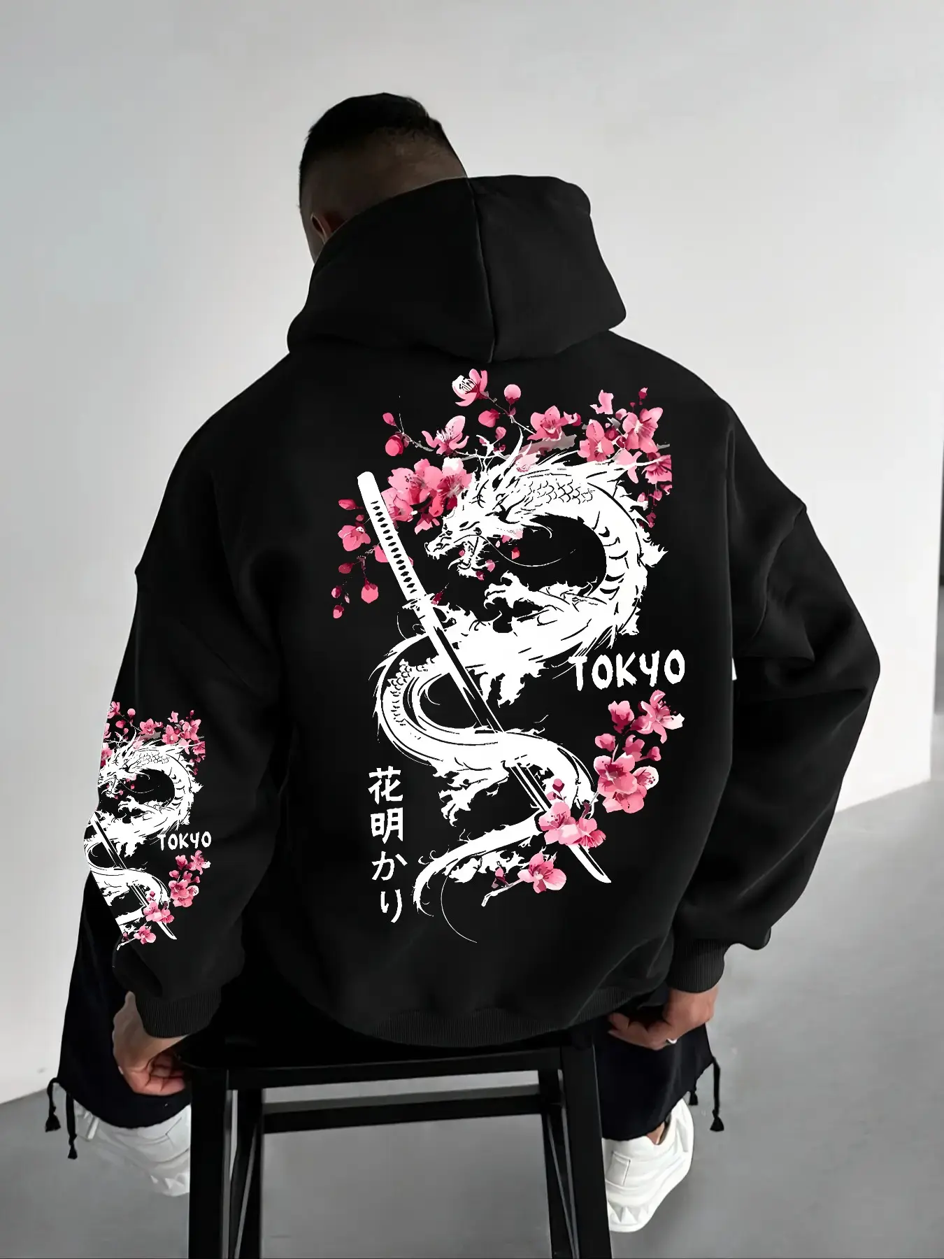 トップス 00s Qutie Frash China dragon fur hoodie Chinese dragon cream hoodie - TikTok Shop