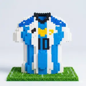 Detailed Micro-Building Bricks #10 Soccer Jersey Model - High-Quality Mini Block Football Kit Construction Set, Seamless Finish 3D Brick Puzzle Display Piece, Best Budget Value Gift for Sports Fans (220 )