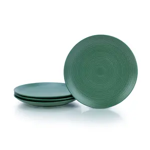 Everything Kitchens Deep Matte 10.5" Dinner Plates (Set of 4) | Green