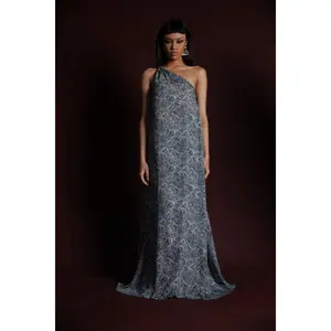 THE BIANCA GOWN in ecru and black