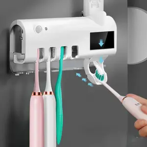 Intelligent UV Toothbrush Sterilizer with Automatic Toothpaste Squeezer – Toothbrush and Toothpaste Rack